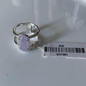 Kendra Scott Silver Ring with Light Purple Stone